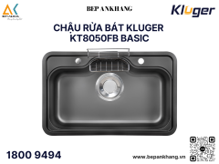 Chậu rửa bát 1 hố Kluger KT8050FB Basic - Inox POSCO 304 - LINEN dập nổi chống xước